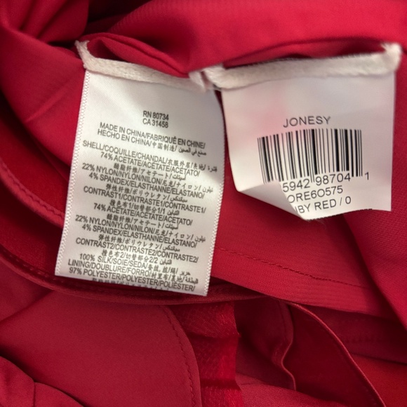 BCBGMaxAzria "Jonesy" One-shoulder Ruffled Mini Dress - Ruby Red Size 0 - Picture 16 of 17